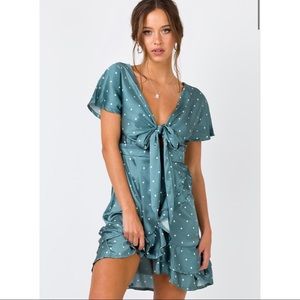 Princess Polly AMALIE MINI DRESS SAGE